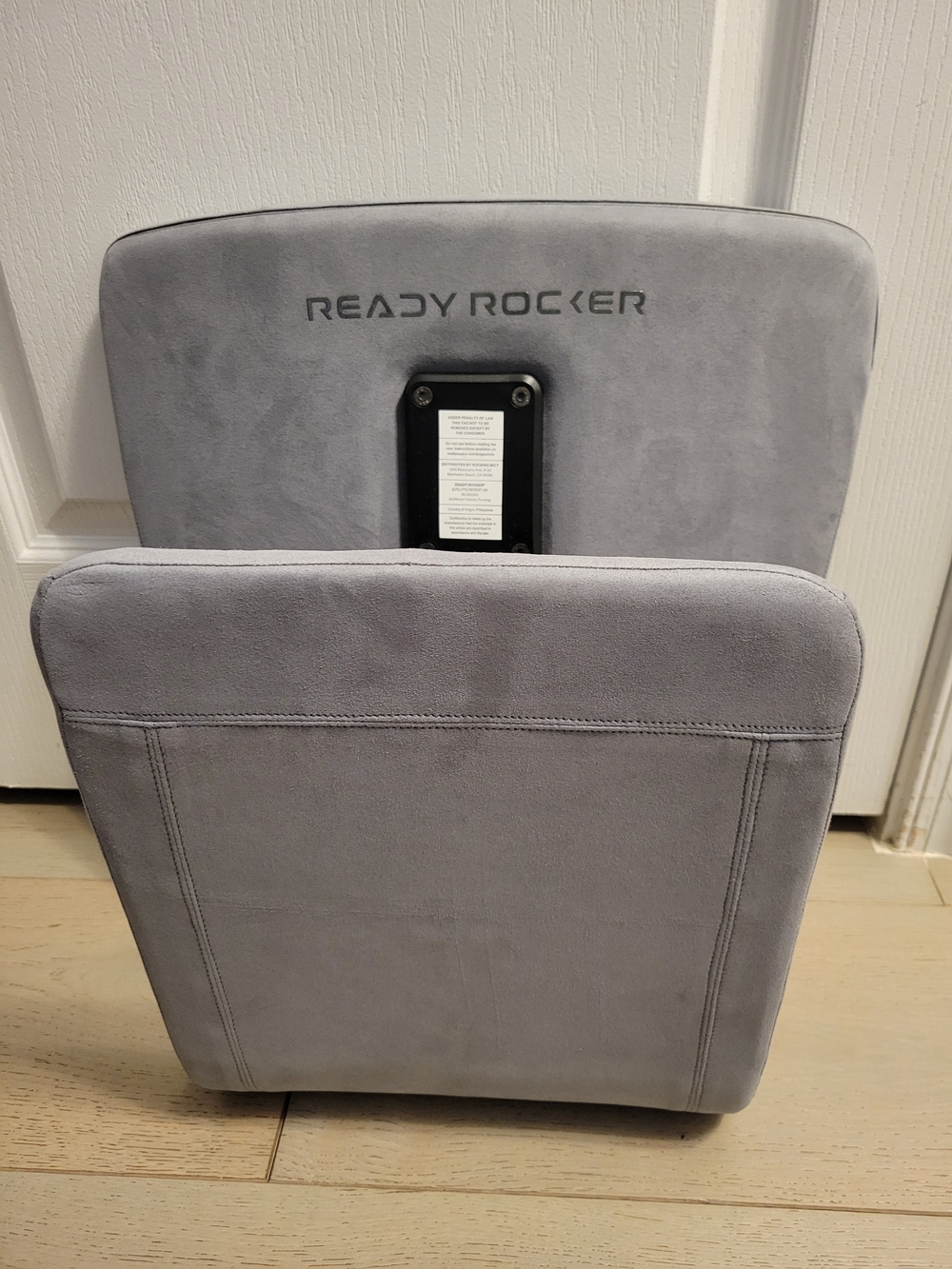Ready Rocker Upholstered Gray Rocker Backrest
